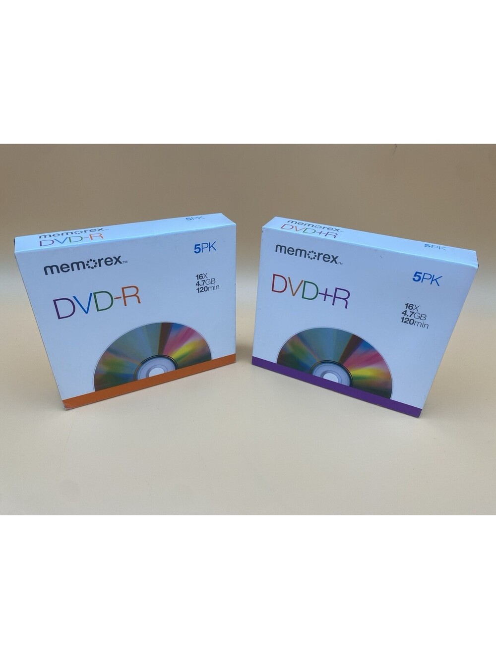 Memorex Pair of Blank DVD 5-Packs - Sealed - DVD+R and DVD-R